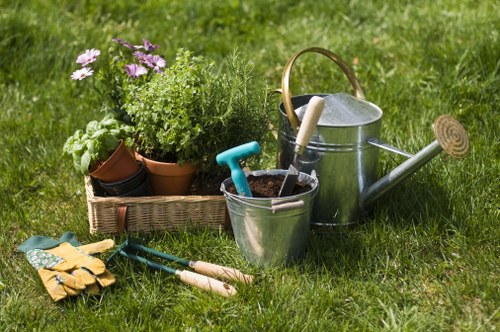 Hardscaping elements in a Chingford backyard